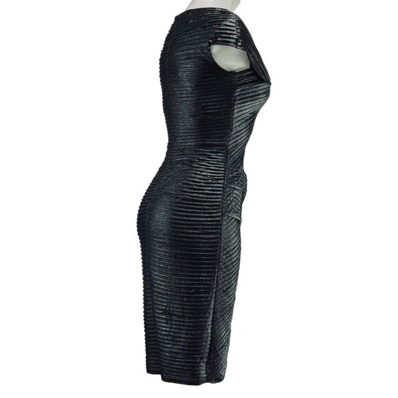 TADASHI SHOJI Women's Dress Silver Cap Sleeve Polyester Stretch Size XS - Picture 4 of 10